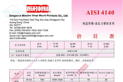 4140鋼板的力學(xué)性能